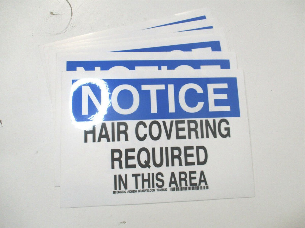 Brady (128858) 7" x 10" Hair Covering Required In This Area Notice Sign - Qty 6