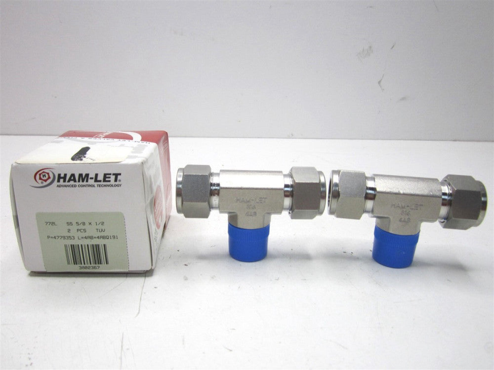 Ham-Let (3002367) 5/8" Compression x Compression x MNPT Male Branch Tee - Qty 2