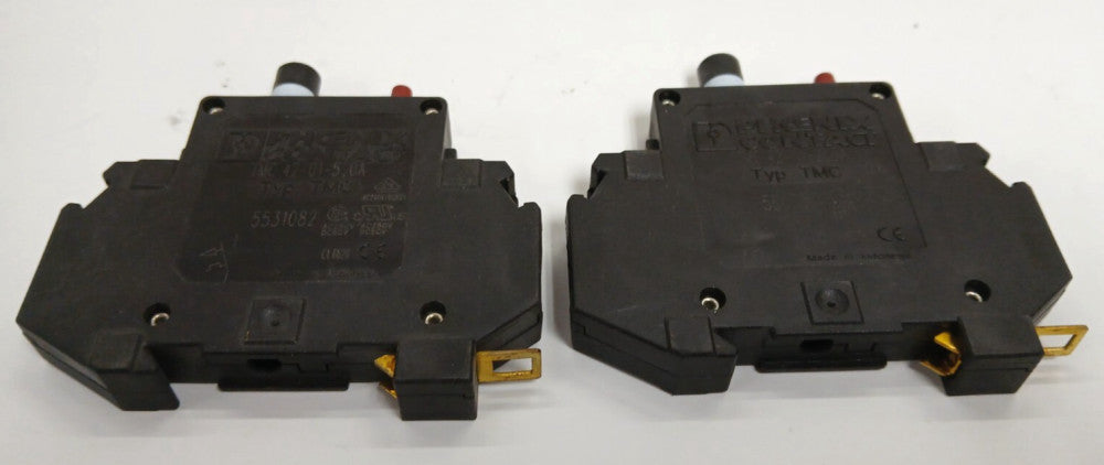 PHOENIX CONTACT LOT OF 2 CIRCUIT BREAKER DIN RAIL TMC42012A THERMAL MAGNETIC