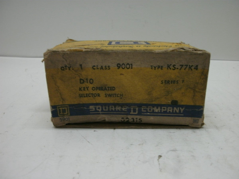 SQUARE D 9001 KS-77K4 SERIES F KEY OPERATED SEL SW 3 POSITON MAINT/MAINT/MOM NIB
