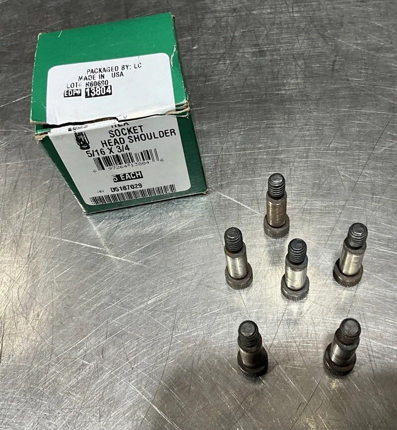 HEX SOCKET HEAD SHOULDER 5/16 X 3/4 NOS SURPLUS Box Of 6 Pcs