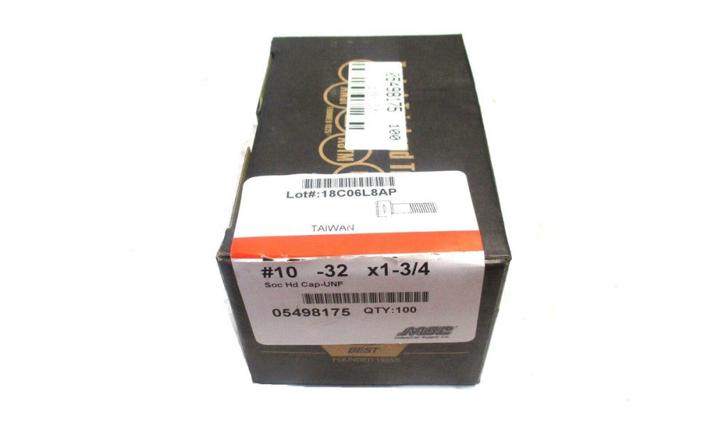 Brighton (011137) #10-32 UNF 1-3/4" OAL 5/32" Hex Socket Cap Screw - Lot of 100