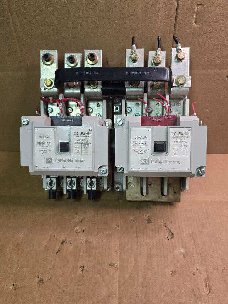 CUTLER-HAMMER REVERSING CONTACTOR,C825KN10,120 COIL, NICE TAKEOUT!MAKE OFFER!