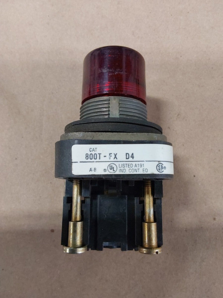 ALLEN BRADLEY 800T-FX D4 PUSH BUTTON W/ 800T-XD4 CONTACT BLOCK