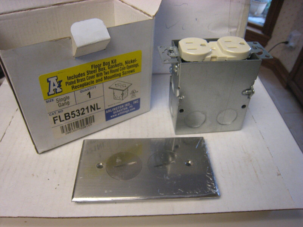 ARLINGTON INDUSTRIES FLB5321NLFLOOR BOX NICKEL Coin Openings  (NEW IN BOX)