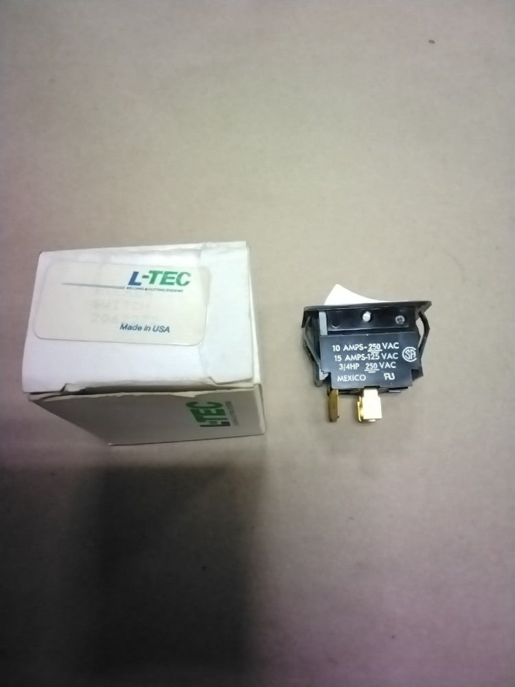 L-Tec Rocker Switch 2062272  10 Amps - 250 VAC, 15 Amps - 125 VAC  3/4 HP VAC