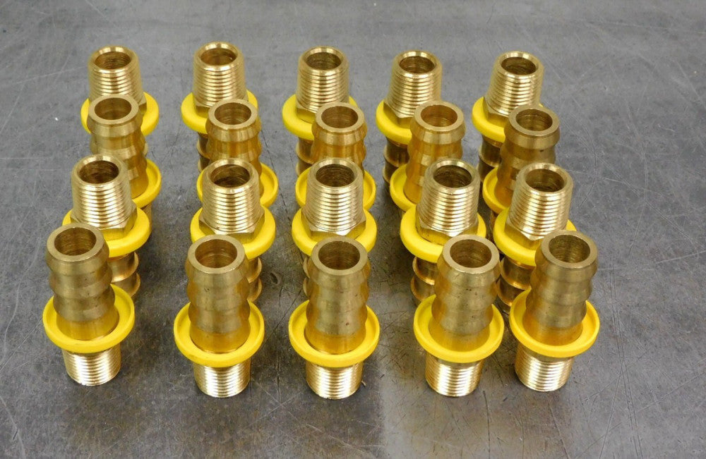 3/4" Hose Barb x 1/2" Male NPT Brass Adapter Threaded Fitting Lot of Twenty (20)