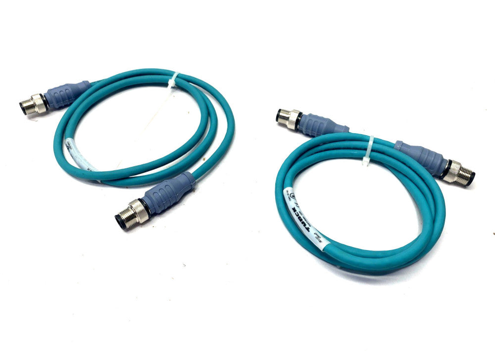 Turck RSCD RSCD 440-1M Ethernet Cordset M12 4-Pin 1m U3-00042 LOT OF 2