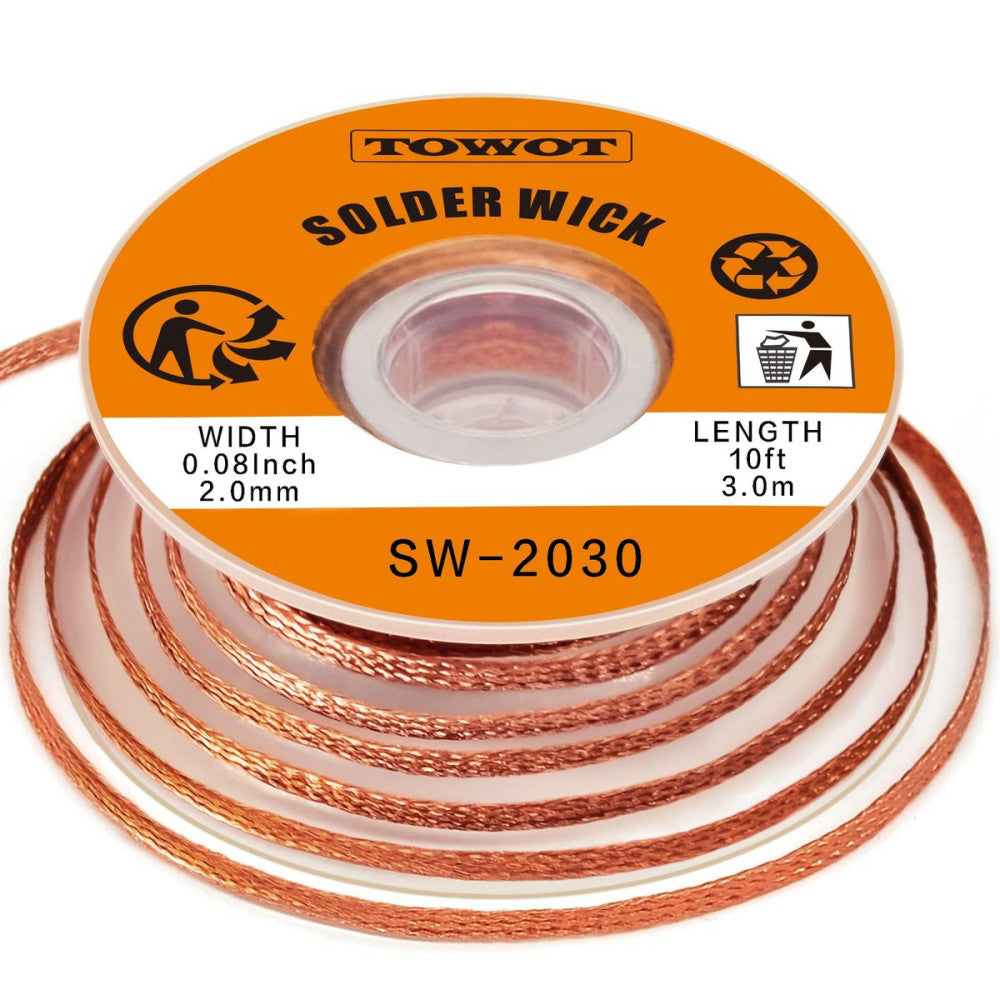 TOWOT Solder Wick Braid With Flux No-Clean Electronic Desoldering Wick Braid ...