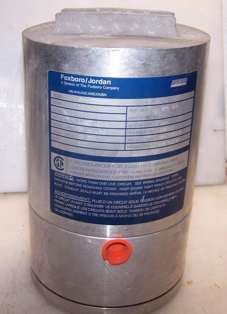 NEW FOXBORO JORDAN 1/2" PORT ROTARY ACTUATOR SM-1530  120 VAC 