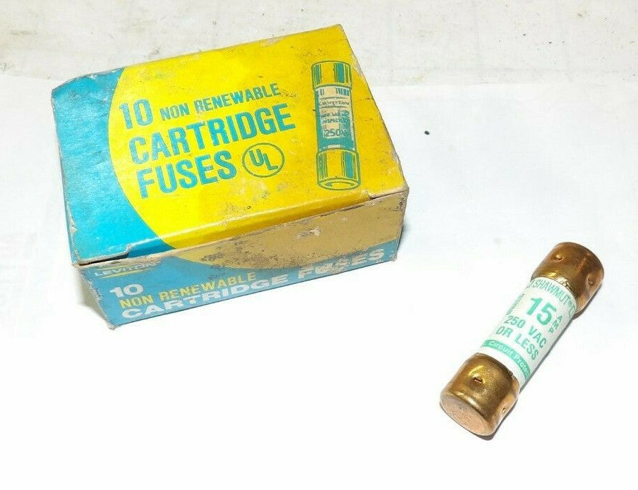 7) NEW LEVITON GOULD SHAWMUT 15 AMP CLASS K5 250 VAC FUSE CAT # 25015 *LOT OF 7