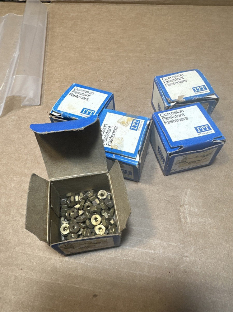 New In Box ITT 6-32 Machine Screw Hex Nuts Solid Brass Qty 500