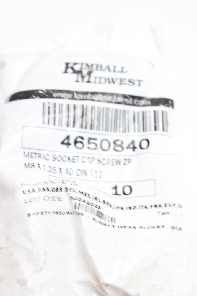 (10-Pk) Kimball Midwest Socket Head Cap Screw Coarse Thread 4650840