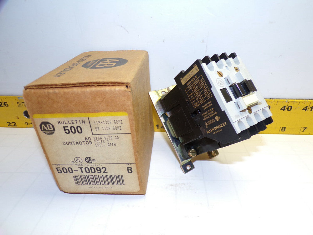 NEW ALLEN BRADLEY NEMA CONTACTOR 120 VAC COIL 600 VAC 3 PHASE 2 HP  500-T0D92