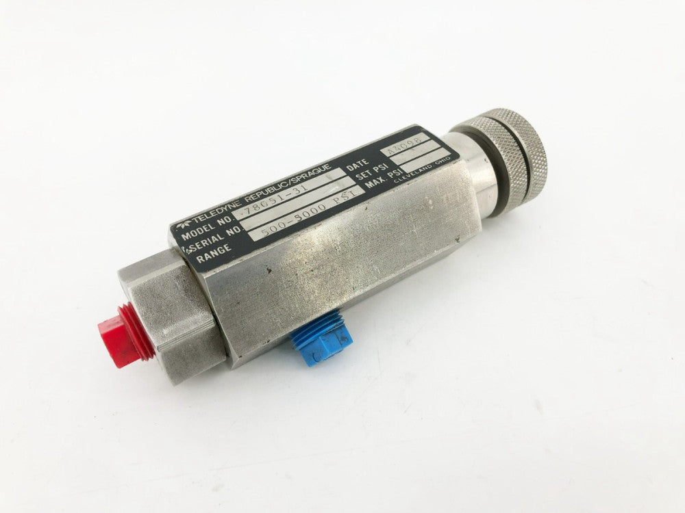 New Teledyne / Sprague 78051-31 Safety Relief Valve 500-5000 psi