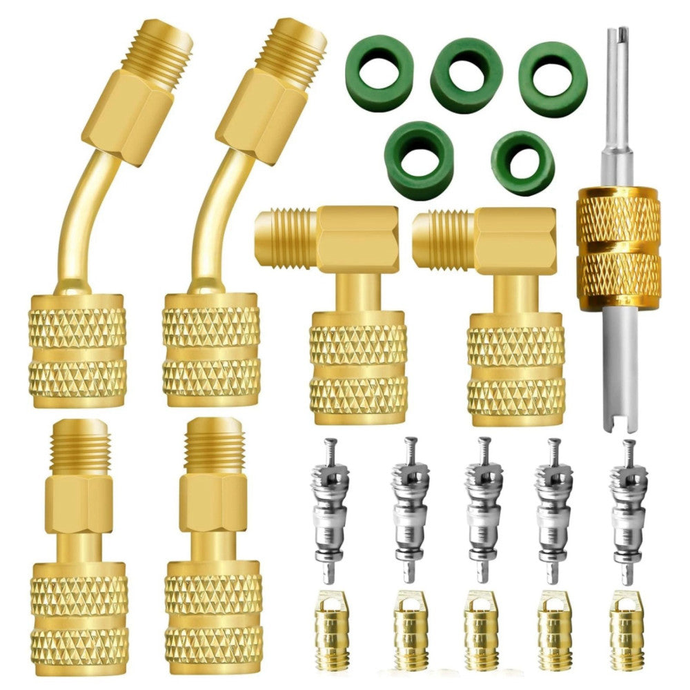 R410A Durable Adapter Kit Mini Split Adapter 5/16 To 1/4 Coupler Brass+Rubber
