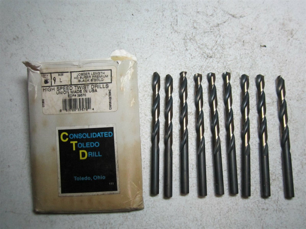 Norseman / CTD (39570) 4-1/4" OAL Letter L 135° HSS RH Jobber Drill - Pack of 9