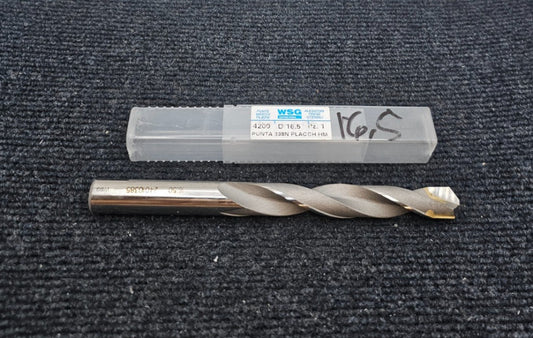 (QTY 3) WSG 338N: 24010385 Twist Drill DIN HSS Ground Split Point 16.5