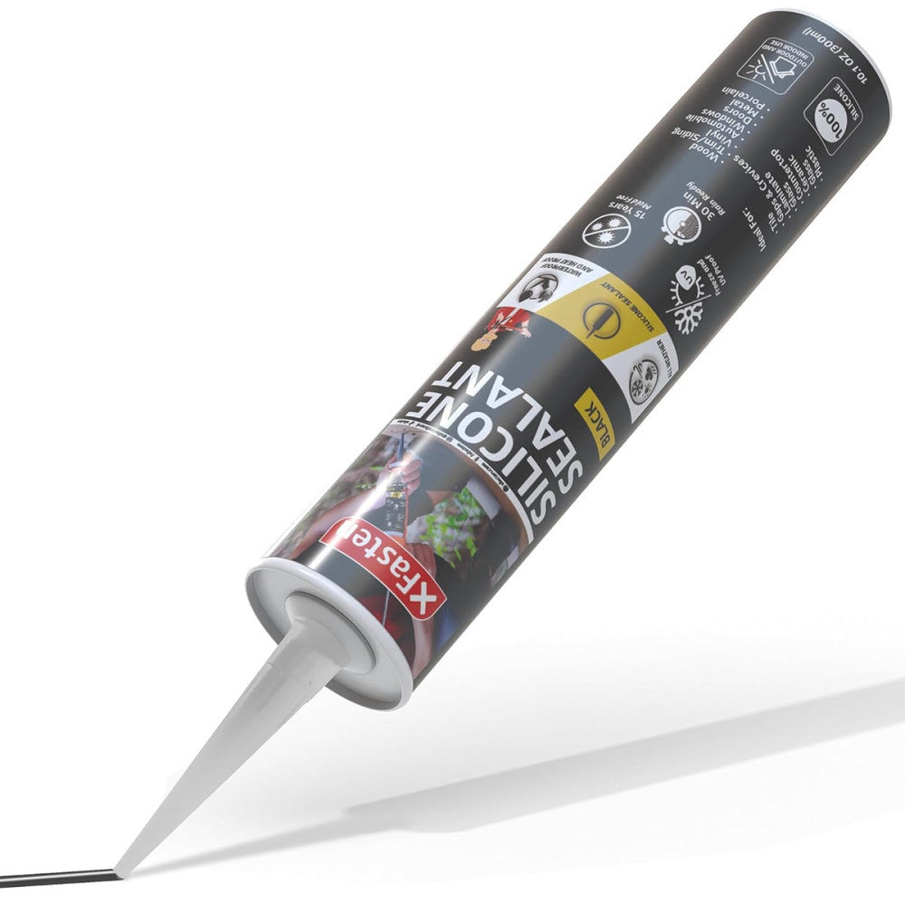Silicone Sealant Waterproof Black Cartridge, 10.1 Oz (Single Pack) Black Caulkin