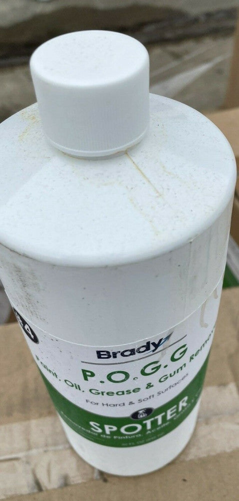 SPOTTER /BRADY PAINT, OIL, GREASE, GUM REMOVER. 6/QUART CONTAINERS PER LOT.