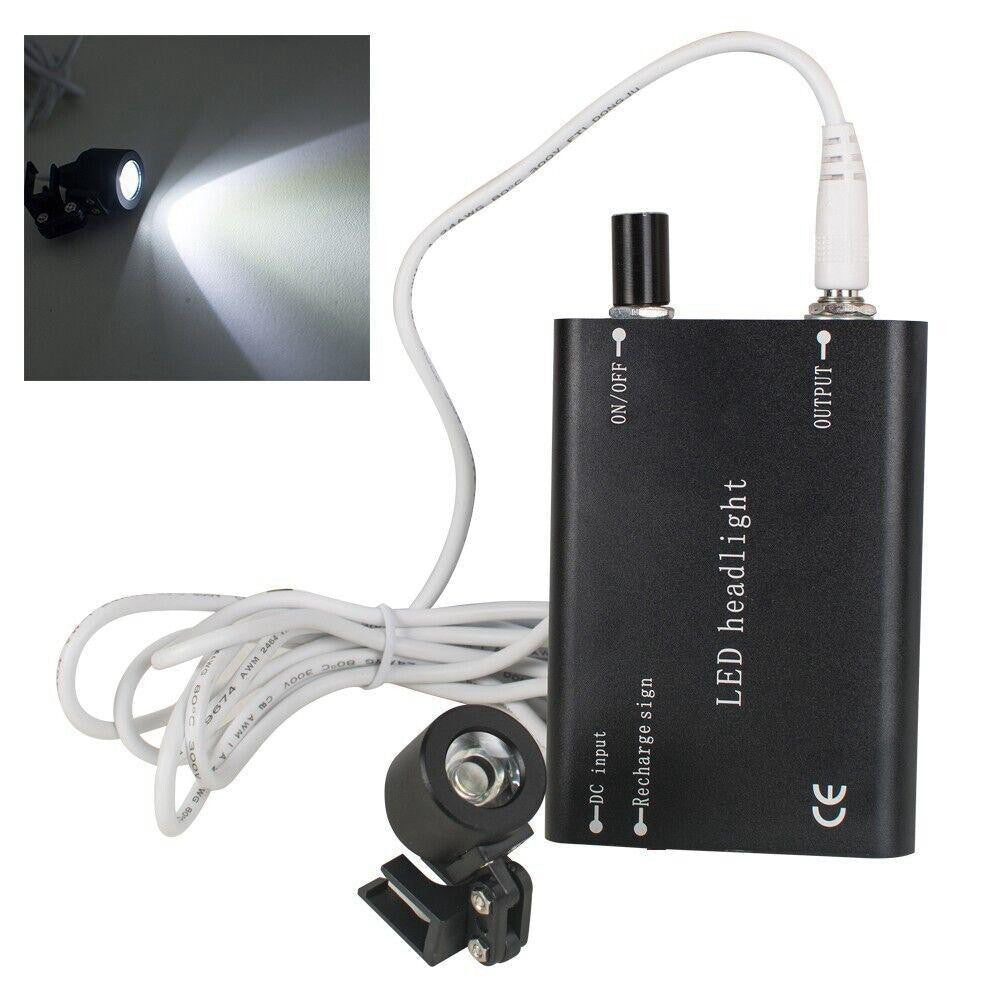 USA-Black LED Head Light Lamp Dental-Surgical Medical Binocular Loupes brand-new