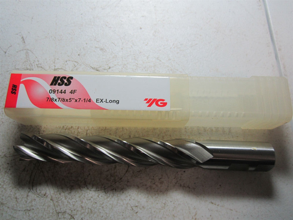 YG-1 (09144) 7/8 x 7/8 x 5 x 7-1/4 High Speed Steel 4 Flute Square End Mill