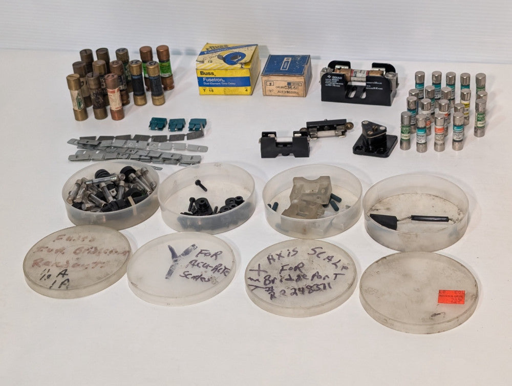 Mixed Lot of Assorted Fuses, Fuse Links, + Fuse Holders - Some New, Some Used