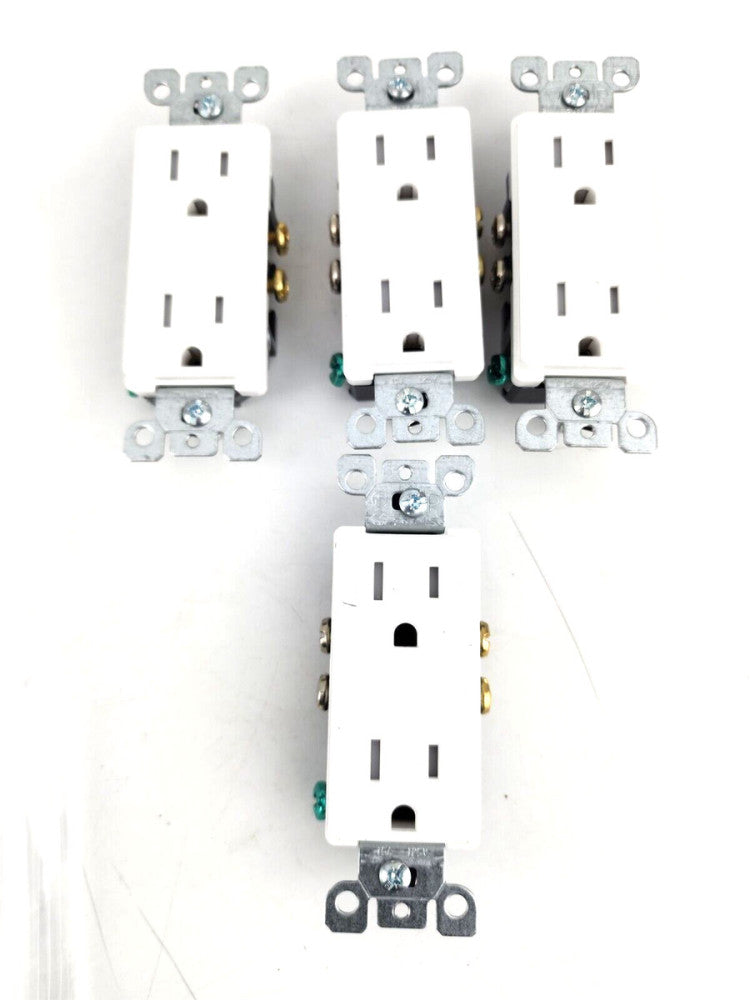4pcs Leviton T5325-W 15 Amp 125 Volt Tamper Resistant Duplex Receptacle White