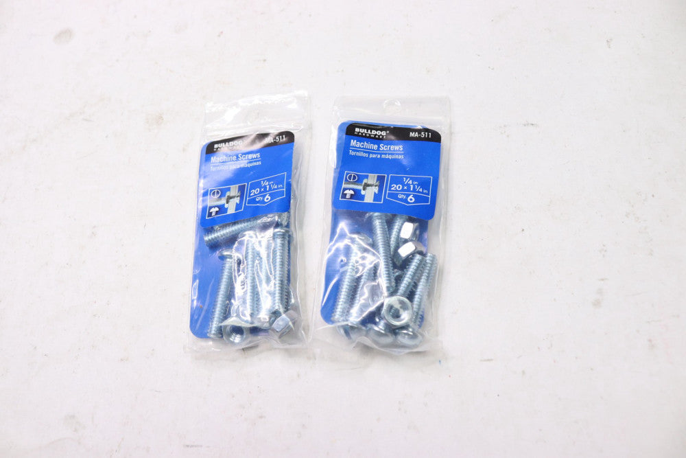 (12-Pk) Bulldog Hardware Machine Screws 1/4" x 1-1/4" MA-511