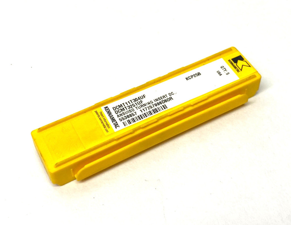 Kennametal 5538857 Screw-On ANSI/ISO Turning Insert DCMT3251UF KCP25B PKG OF 5