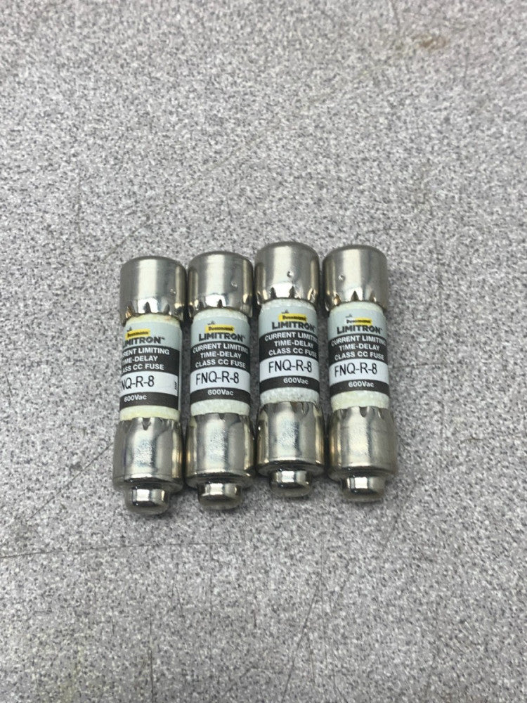 NEW NO BOX LOT OF 4 BUSSMANN LIMITRON CURRENT LIMITING FUSES FNQ-R-8