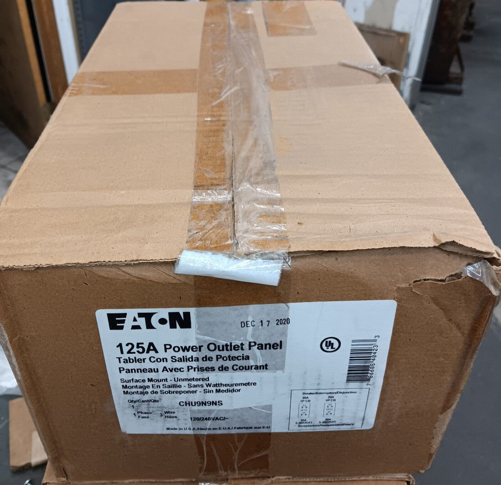 NEW EATON CHU9N9NS 125 AMP POWER OUTLET PANEL UNMETERED 4 CIRCUIT