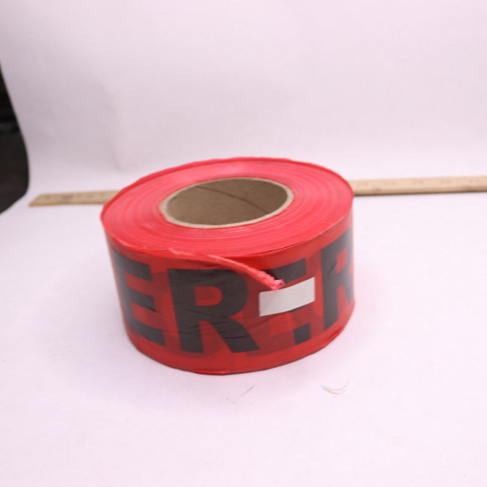 Reinforced Danger Peligro Tape Polyethylene Red w/ Black 3" x 500 Ft