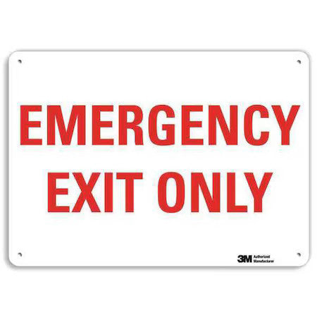 Lyle U7-1081-Ra_10X7 Exit Sign, Recycled Aluminum, 10" W, 7" H, Emergency Exit