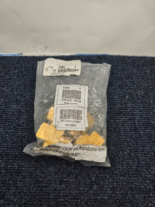 (QTY 5) Brass2 Pipe Street Tee  Fittings 3/8,  93862