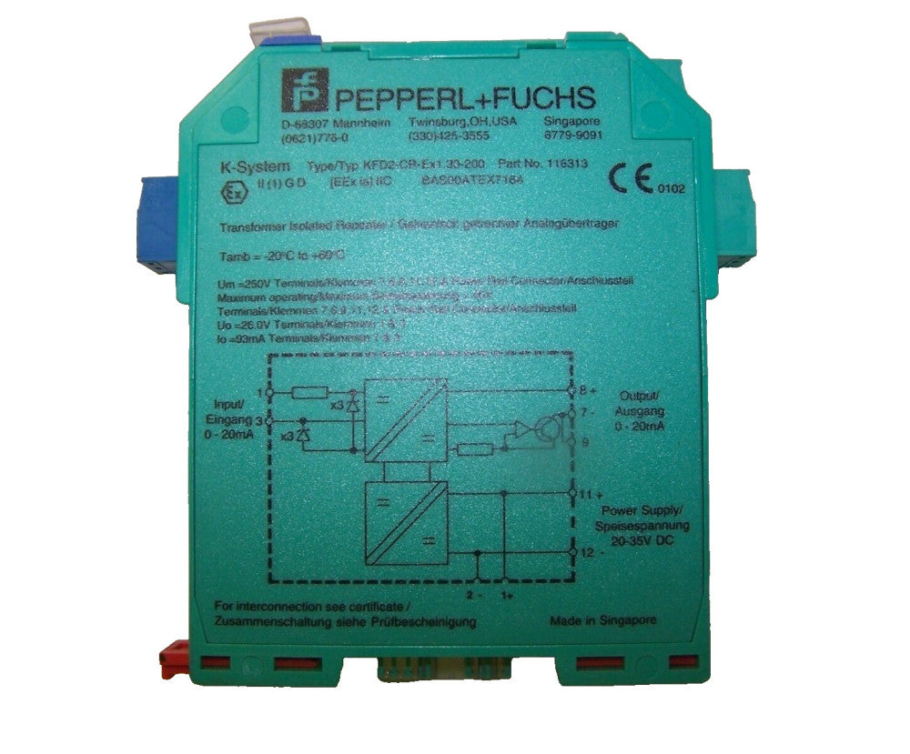 PEPPERL+FUCHS TRANSFORMER ISOLATED REPEATER  KFD2-CR-EX1.30-200