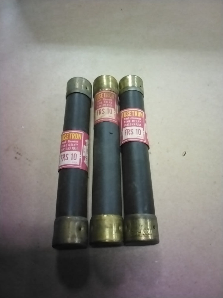 Bussmann Fusetron FRS 10 10A Fuse, Lot Of 3