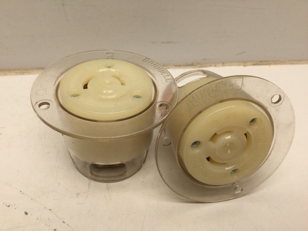 HUBBELL Twist-Lock Female Receptacle Flanged Outlet 20A 250V 10A 600V 2P 3W (2PK