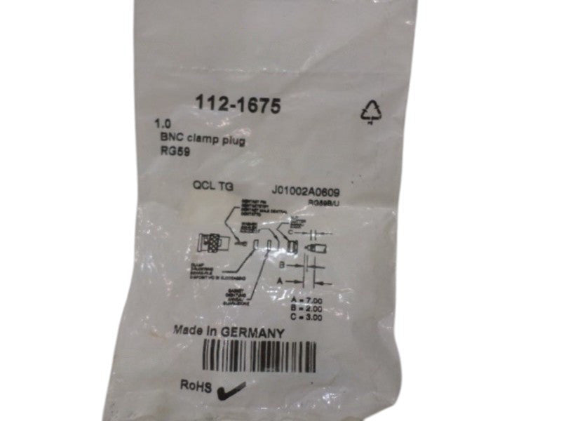 TELEGARTHER J01002A0609 BNC CLAMP PLUG  NSMP