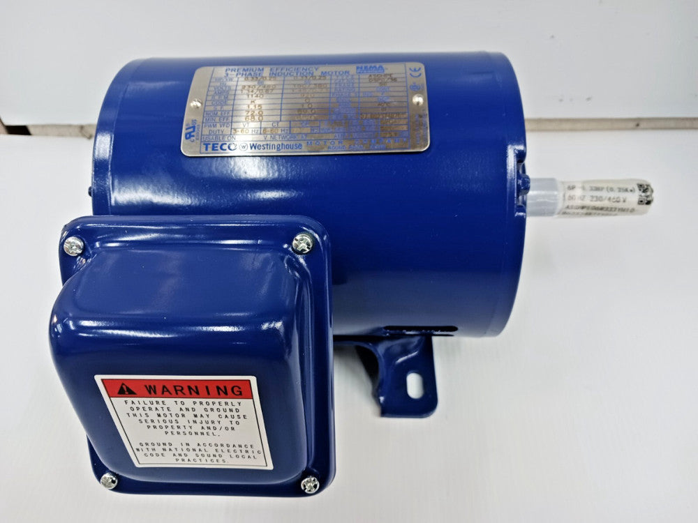 NEW TECO WESTINGHOUSE 1/3 HP 3-PHASE INDUCTION MOTOR 230/460 V 56 FRAME DSP0/36