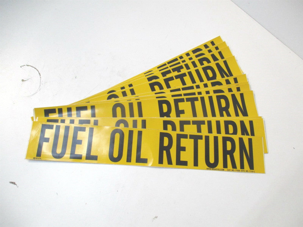 Brady (7116-1) 2-1/4" x 14" Legend Fuel Oil Return Pipe Marker - Lot of 11