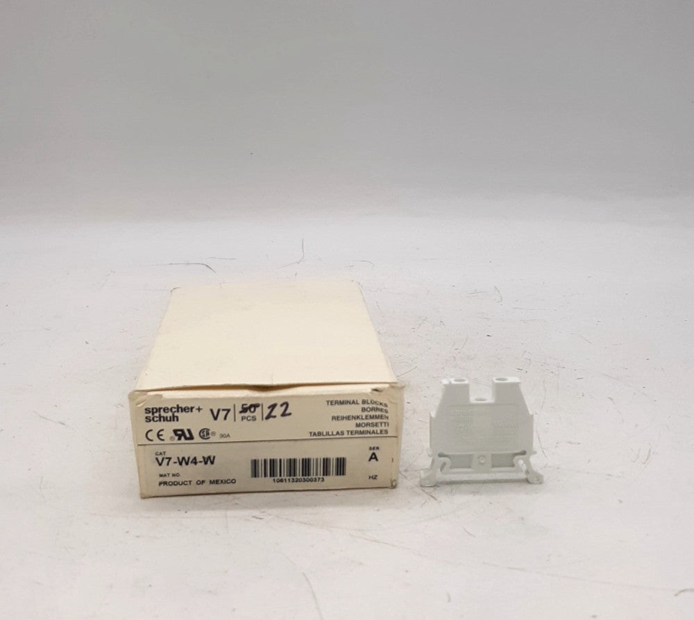 Sprecher+Schuh V7-W4-W Terminal Block - Box of 22