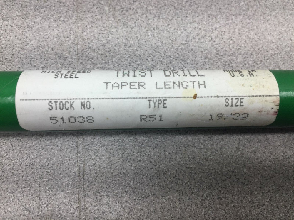 NEW IN BOX PRECISION TAPER LENGTH HSS POLISHED TWIST DRILL BIT 51038