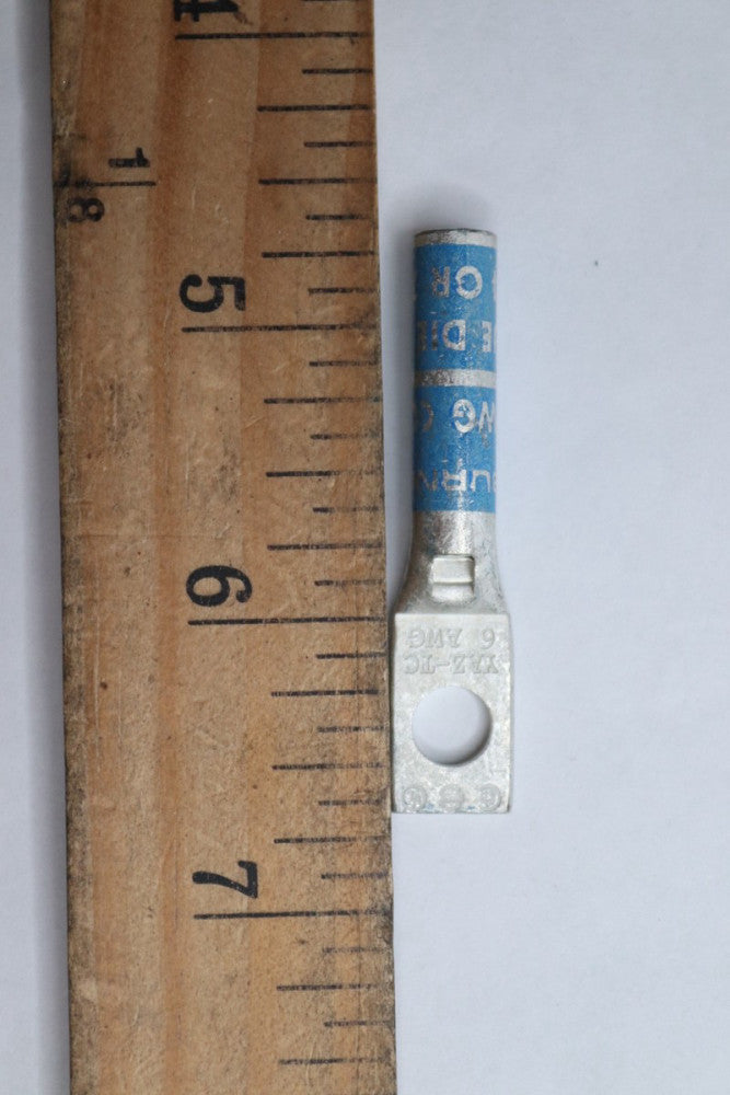  Burndy 6 AWG Die 6 STR CU Compression Terminal Lug Blue YAZ-TC