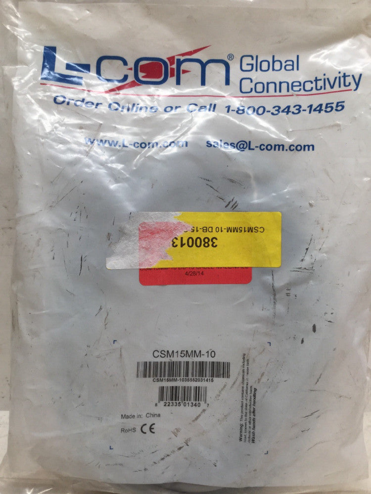 L-com Economy Molded D-Sub Cable DB15 Male / Male 10.0 ft CSM15MM-10