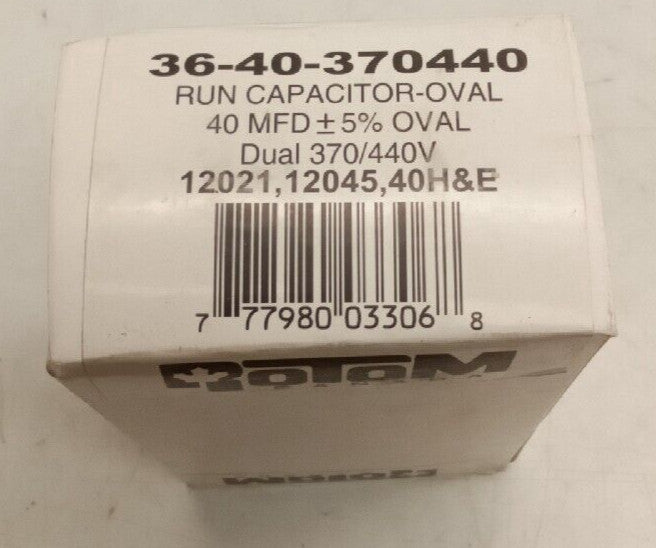 Rotom Canada 36-40-370440 Run Capacitor-Oval 370/440V