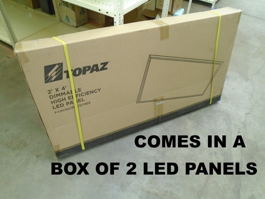  (2 pcs.) Topaz 2x4 LED Flat Panel F-L24/50/850/D/HE2 120-277V, 6250 Lum, 5K 50W
