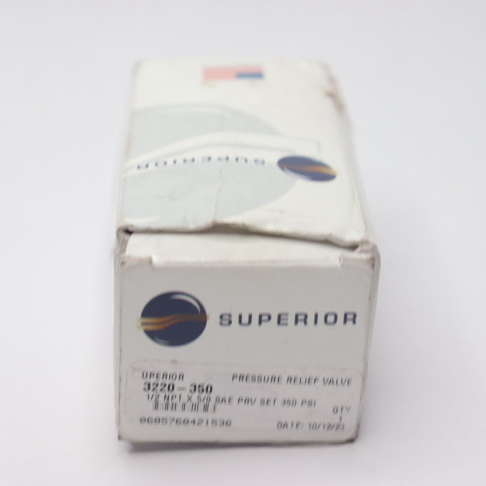 Superior Valve Pressure Relief Valve SAE 350PSI 1/2" MPT x 5/8" 3220-350