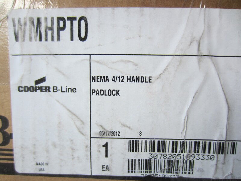 Cooper WMHPTO L Padlockable Handle NEMA 4/12 IP66 for B-Line Premier NEW