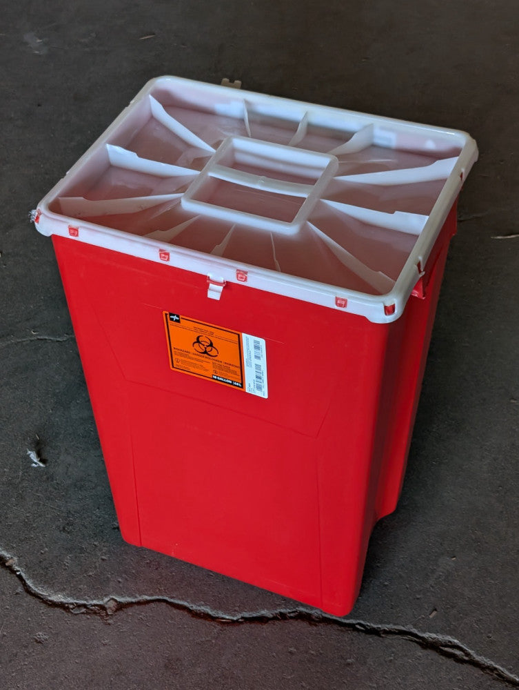 Medline  MDS705318 Red Biohazard Waste Container, PG-II, 18 Gallon(68L) Capacity